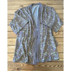 NEW The Muses Lounge Tie Waist Cardigan Size Large Women’s Pink Open Front